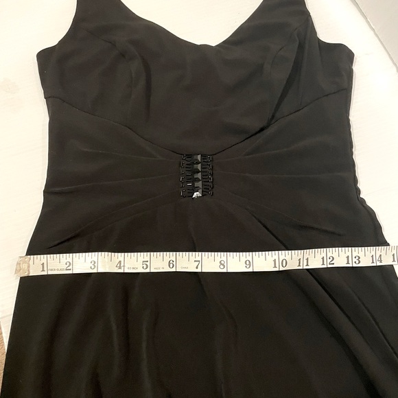 NWT Spencer Jeremy Stretch Black Long Classic Dress w/ Beaded detail size 4 - Picture 5 of 10